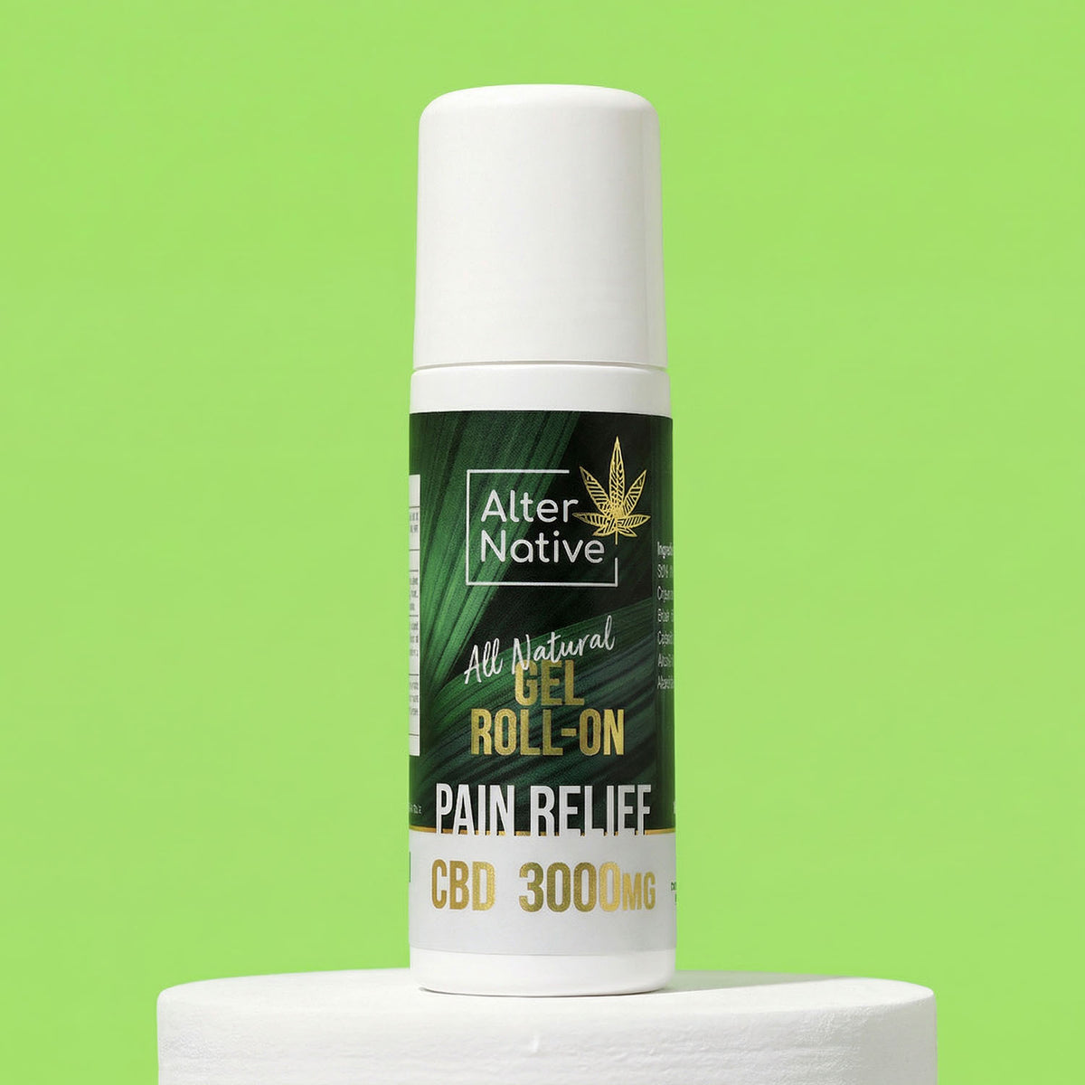 Alter Native 3000mg CBD Pain Relief Roll-On — front of bottle