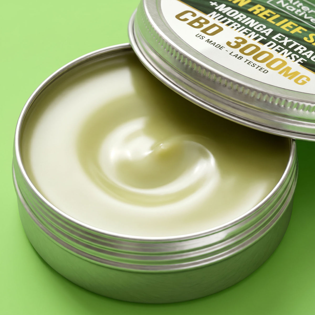 Alter Native 3000mg CBD + Moringa Pain Relief Salve — packaging detail
